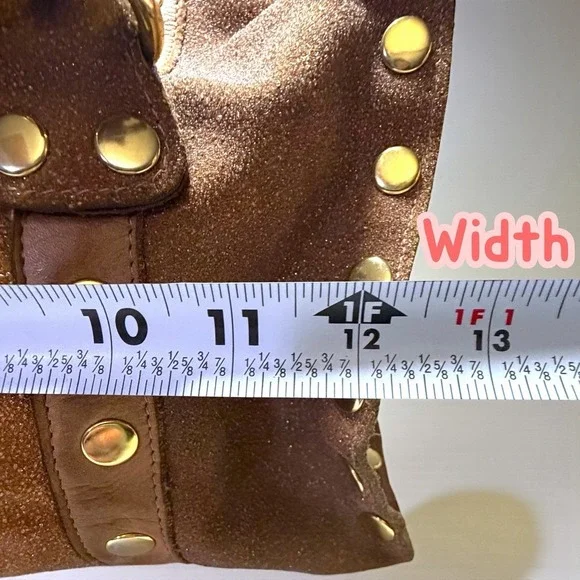 Hammitt Crystal Leather Doctor Bag Purse Satchel Brown Gold Studs - Picture 10 of 13